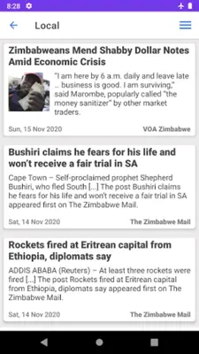 Zimbabwe News android App screenshot 1